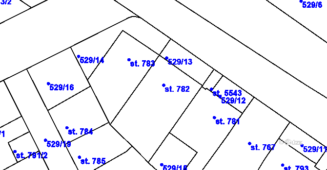Parcela st. 782 v KÚ Havlíčkův Brod, Katastrální mapa