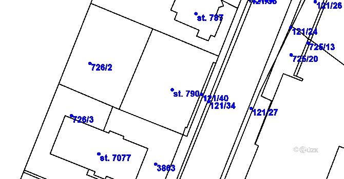 Parcela st. 790 v KÚ Havlíčkův Brod, Katastrální mapa