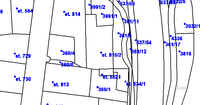 Parcela st. 815/2 v KÚ Havlíčkův Brod, Katastrální mapa