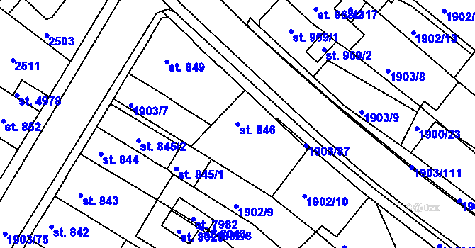 Parcela st. 846 v KÚ Havlíčkův Brod, Katastrální mapa