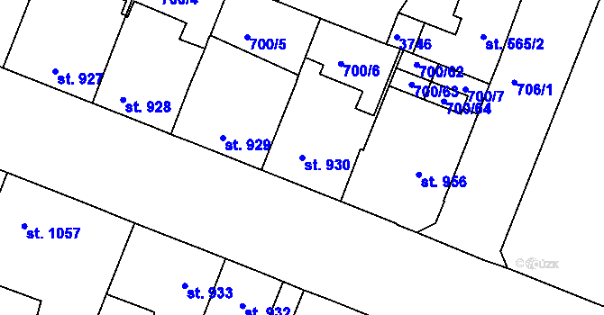 Parcela st. 930 v KÚ Havlíčkův Brod, Katastrální mapa