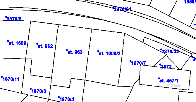 Parcela st. 1009/2 v KÚ Havlíčkův Brod, Katastrální mapa