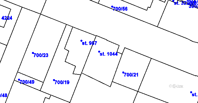 Parcela st. 1044 v KÚ Havlíčkův Brod, Katastrální mapa