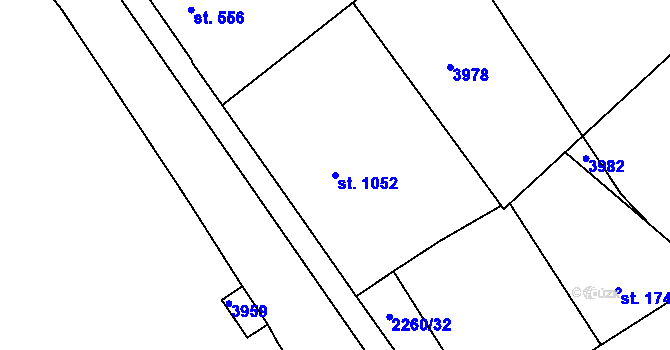 Parcela st. 1052 v KÚ Havlíčkův Brod, Katastrální mapa