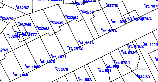Parcela st. 1073 v KÚ Havlíčkův Brod, Katastrální mapa