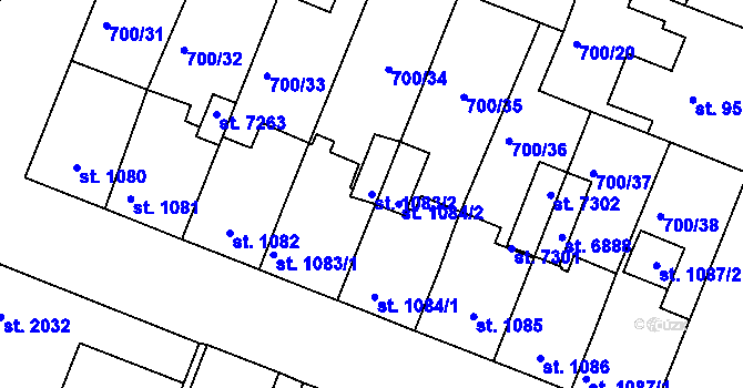 Parcela st. 1083/2 v KÚ Havlíčkův Brod, Katastrální mapa