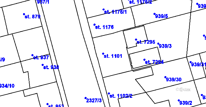 Parcela st. 1101 v KÚ Havlíčkův Brod, Katastrální mapa