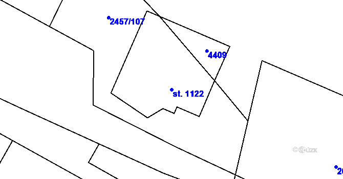 Parcela st. 1122 v KÚ Havlíčkův Brod, Katastrální mapa