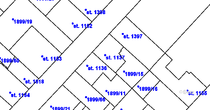 Parcela st. 1137 v KÚ Havlíčkův Brod, Katastrální mapa