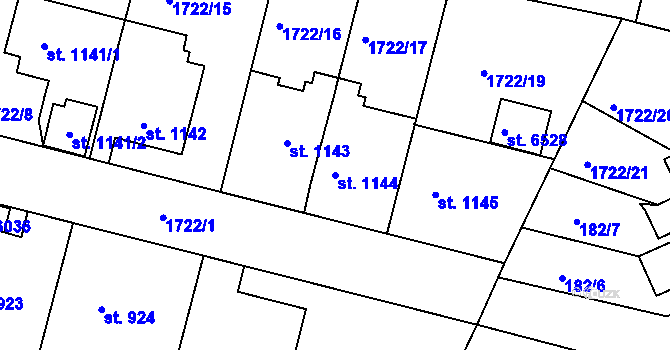Parcela st. 1144 v KÚ Havlíčkův Brod, Katastrální mapa