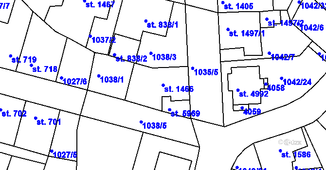 Parcela st. 1466 v KÚ Havlíčkův Brod, Katastrální mapa