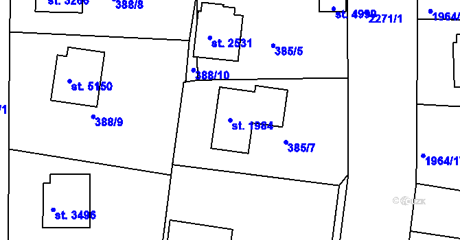 Parcela st. 1984 v KÚ Havlíčkův Brod, Katastrální mapa