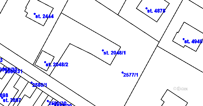 Parcela st. 2048 v KÚ Havlíčkův Brod, Katastrální mapa