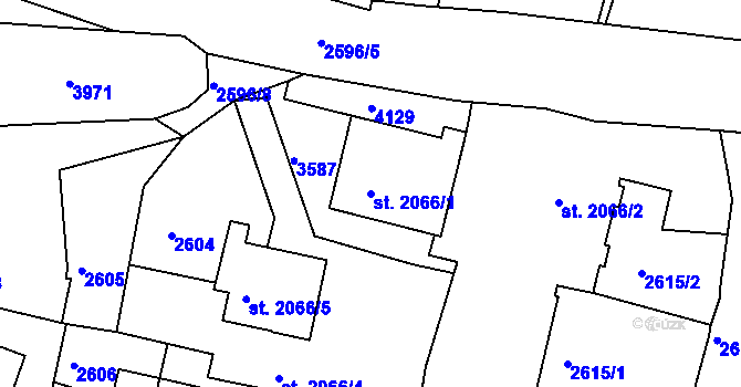 Parcela st. 2066/1 v KÚ Havlíčkův Brod, Katastrální mapa