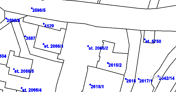 Parcela st. 2066/2 v KÚ Havlíčkův Brod, Katastrální mapa