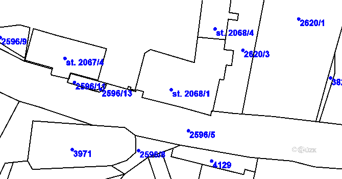 Parcela st. 2068/1 v KÚ Havlíčkův Brod, Katastrální mapa