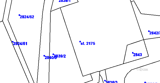 Parcela st. 2175 v KÚ Havlíčkův Brod, Katastrální mapa