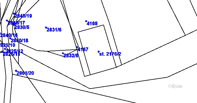 Parcela st. 2176/2 v KÚ Havlíčkův Brod, Katastrální mapa