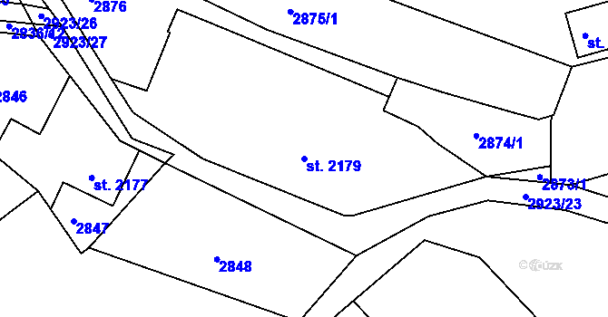 Parcela st. 2179 v KÚ Havlíčkův Brod, Katastrální mapa