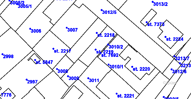 Parcela st. 2219 v KÚ Havlíčkův Brod, Katastrální mapa