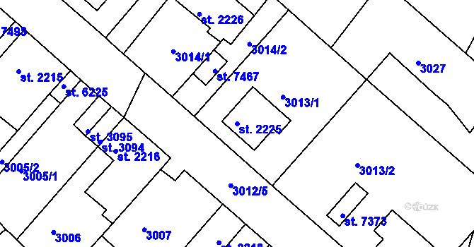 Parcela st. 2225 v KÚ Havlíčkův Brod, Katastrální mapa