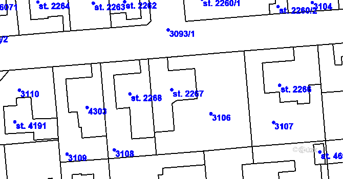 Parcela st. 2267 v KÚ Havlíčkův Brod, Katastrální mapa