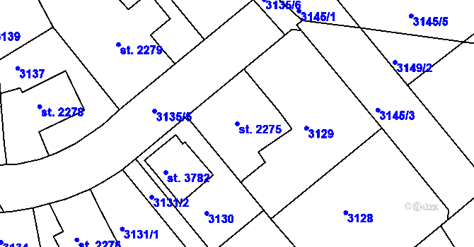 Parcela st. 2275 v KÚ Havlíčkův Brod, Katastrální mapa