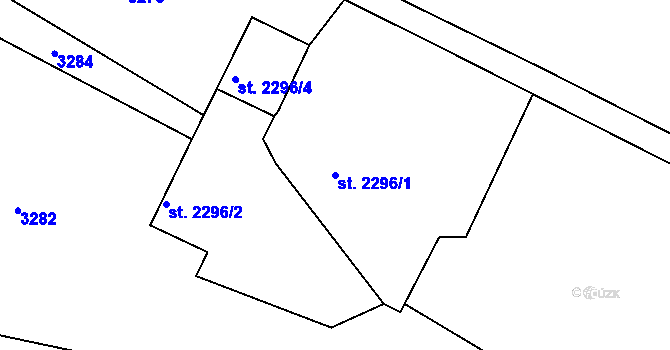 Parcela st. 2296/1 v KÚ Havlíčkův Brod, Katastrální mapa