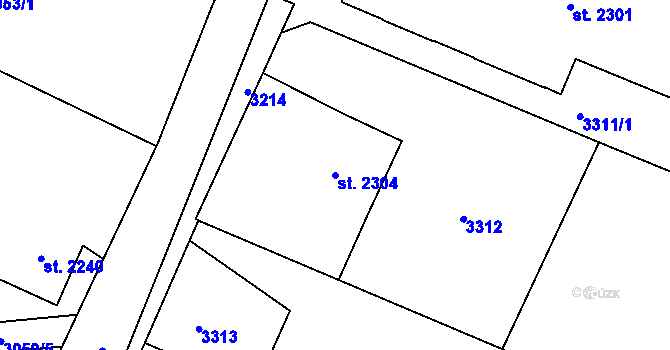 Parcela st. 2304 v KÚ Havlíčkův Brod, Katastrální mapa