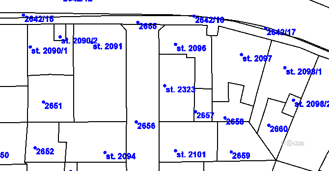 Parcela st. 2323 v KÚ Havlíčkův Brod, Katastrální mapa