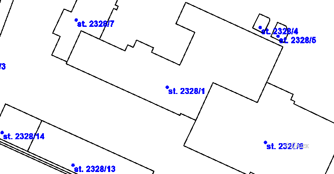 Parcela st. 2328/1 v KÚ Havlíčkův Brod, Katastrální mapa