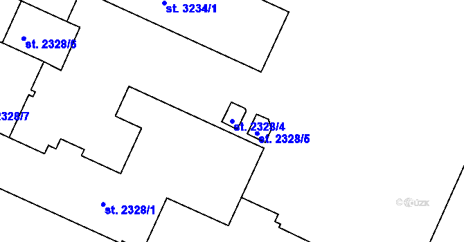 Parcela st. 2328/4 v KÚ Havlíčkův Brod, Katastrální mapa