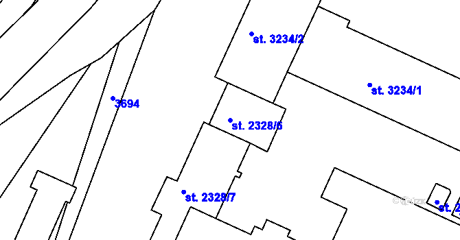 Parcela st. 2328/6 v KÚ Havlíčkův Brod, Katastrální mapa