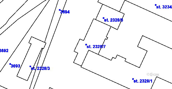 Parcela st. 2328/7 v KÚ Havlíčkův Brod, Katastrální mapa