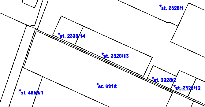 Parcela st. 2328/13 v KÚ Havlíčkův Brod, Katastrální mapa