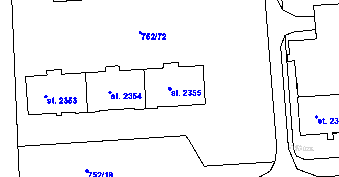 Parcela st. 2355 v KÚ Havlíčkův Brod, Katastrální mapa