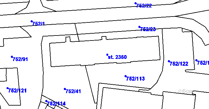 Parcela st. 2361 v KÚ Havlíčkův Brod, Katastrální mapa