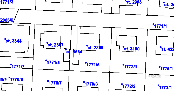 Parcela st. 2368 v KÚ Havlíčkův Brod, Katastrální mapa