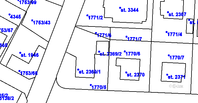 Parcela st. 2369/2 v KÚ Havlíčkův Brod, Katastrální mapa