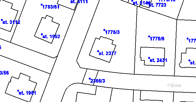 Parcela st. 2377 v KÚ Havlíčkův Brod, Katastrální mapa