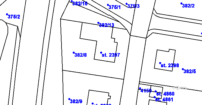 Parcela st. 2397 v KÚ Havlíčkův Brod, Katastrální mapa