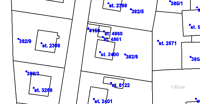 Parcela st. 2400 v KÚ Havlíčkův Brod, Katastrální mapa