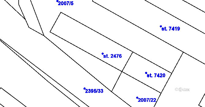 Parcela st. 2476 v KÚ Havlíčkův Brod, Katastrální mapa