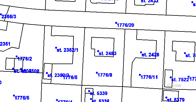 Parcela st. 2483 v KÚ Havlíčkův Brod, Katastrální mapa