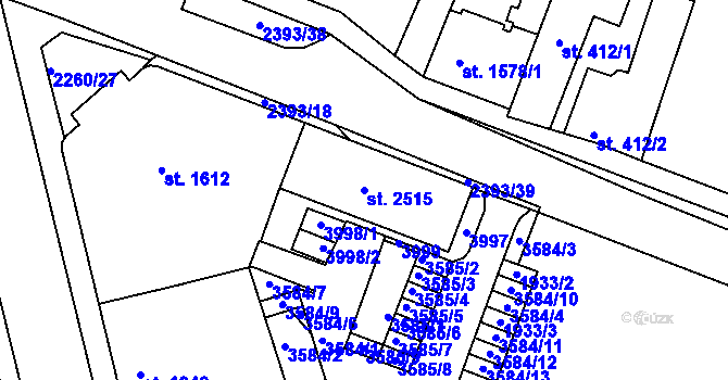 Parcela st. 2515 v KÚ Havlíčkův Brod, Katastrální mapa