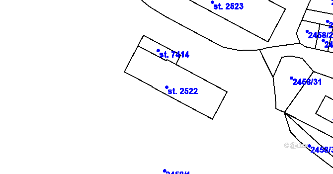 Parcela st. 2522 v KÚ Havlíčkův Brod, Katastrální mapa