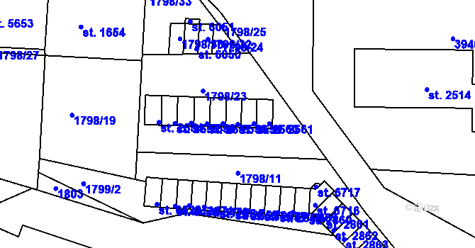 Parcela st. 2559 v KÚ Havlíčkův Brod, Katastrální mapa