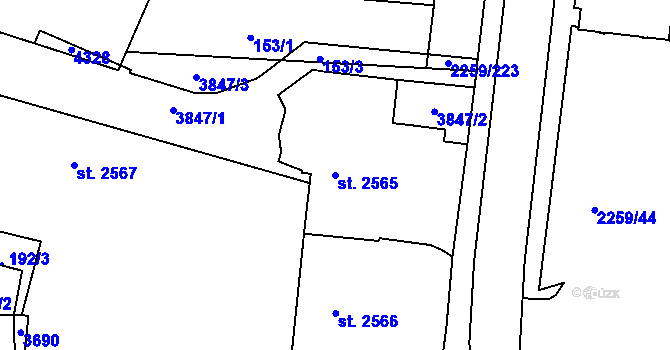 Parcela st. 2565 v KÚ Havlíčkův Brod, Katastrální mapa