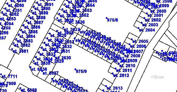 Parcela st. 2637 v KÚ Havlíčkův Brod, Katastrální mapa