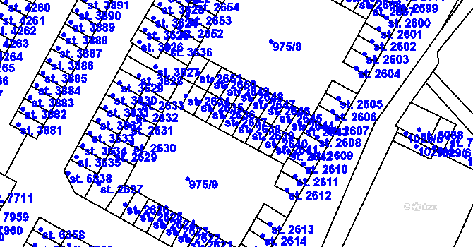 Parcela st. 2638 v KÚ Havlíčkův Brod, Katastrální mapa